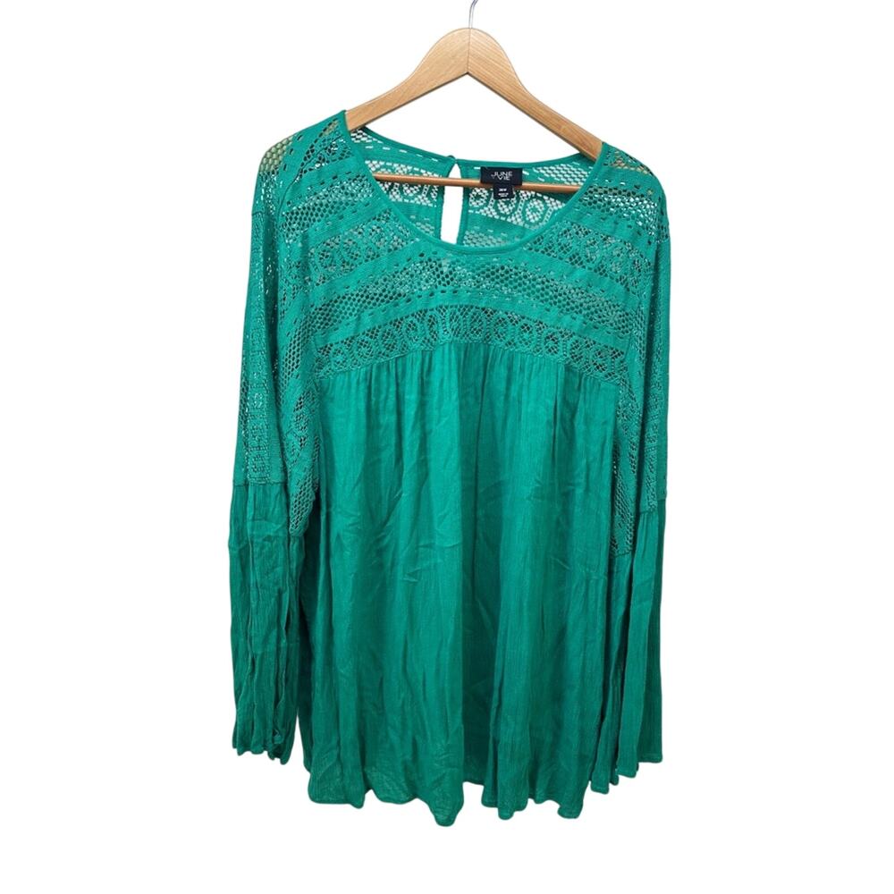 Size 26‎ W Green Lace Style Top